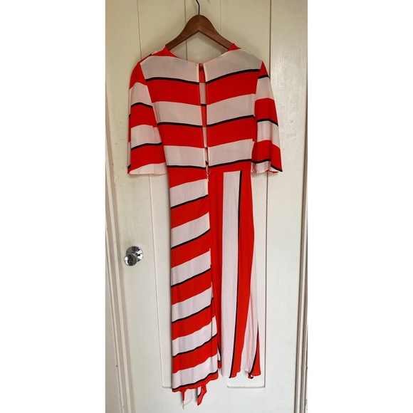 Topshop - Diagonal Stripe Midi Dress - Size 6 - Picture 5 of 8